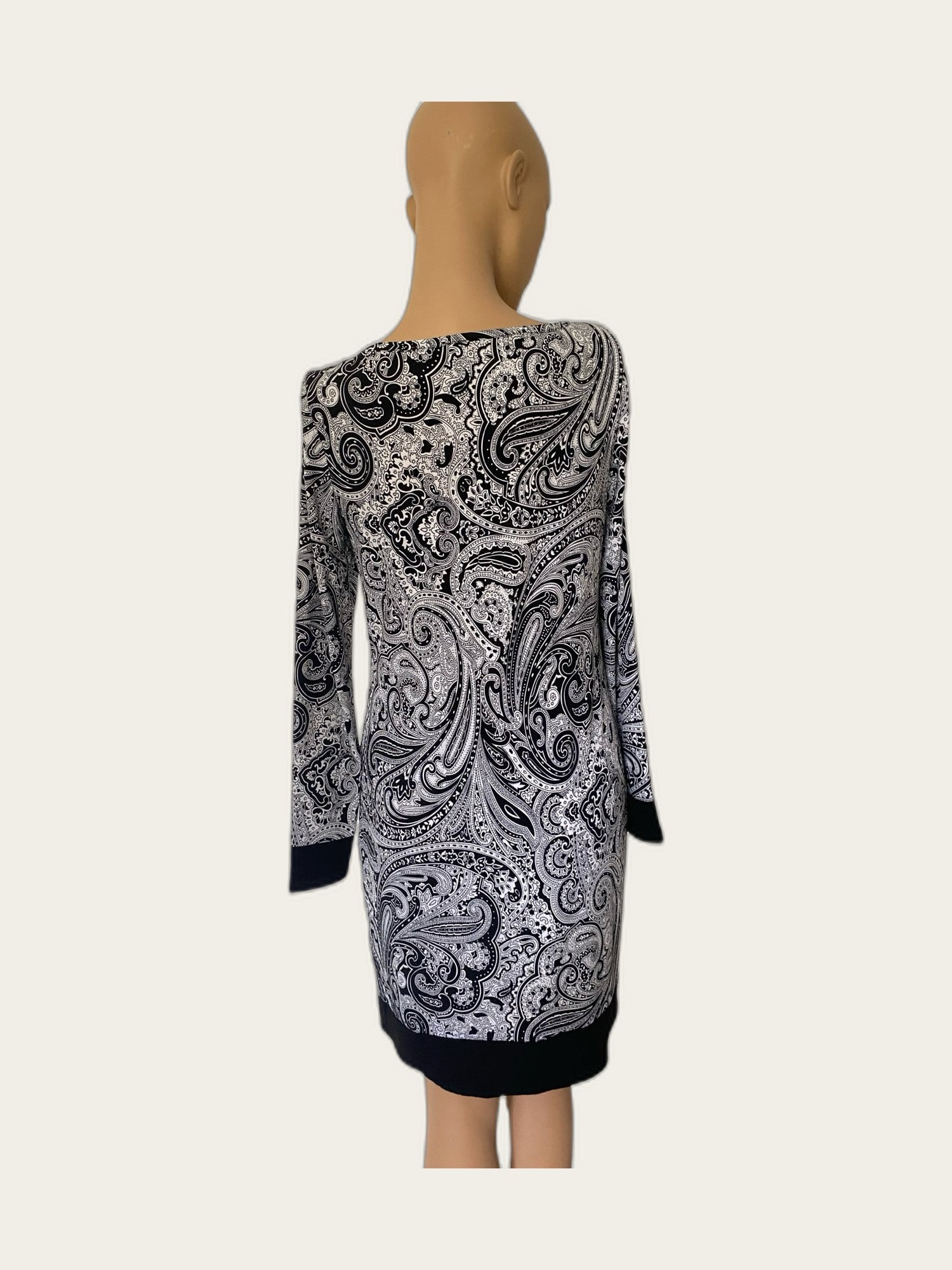 Jersey jurk Paisley lange mouw